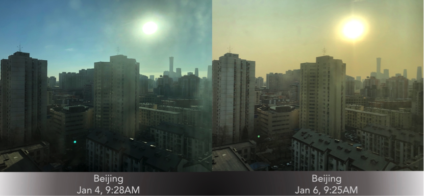 Beijing air pollution skyline