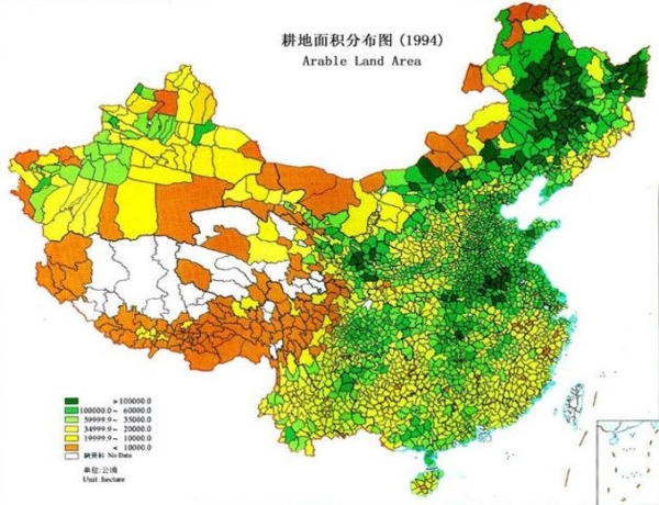 China arable land area