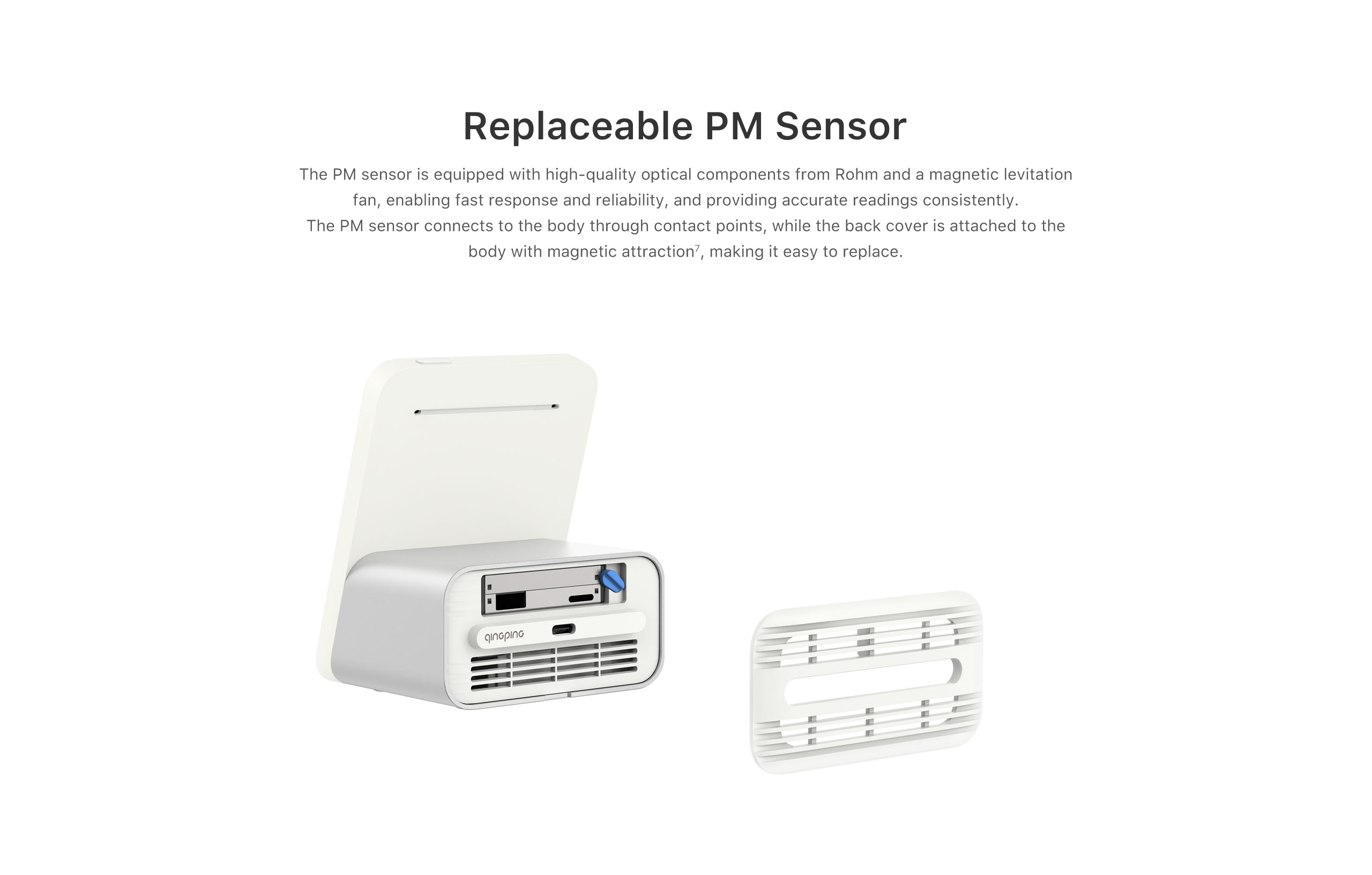 QP Pro+ air quality monitor replaceable PM sensor