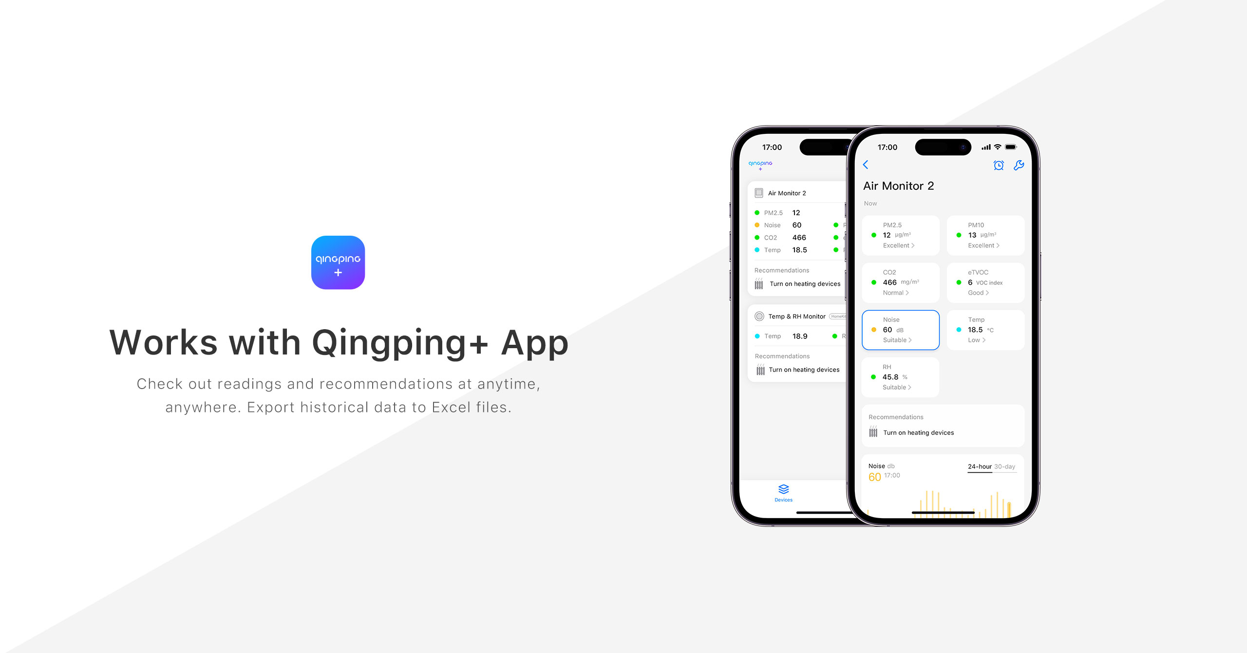 QP Pro+ air quality monitor Qing ping App